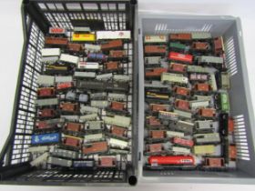 A collection of 00 gauge rolling stock; various goods wagons including Hornby, Jouef, Cooper-Craft