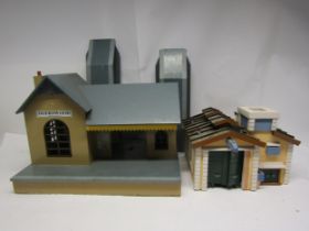 Two scratch built wooden model railway buildings to include "Deerswood" station building with