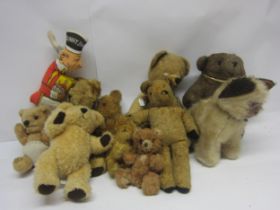 A collection of mid 20th Century and later teddy bears and soft toys including Chad Valley, Force