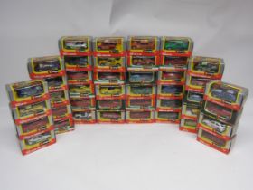 A collection of boxed Burago 1:43 scale diecast model cars (42)