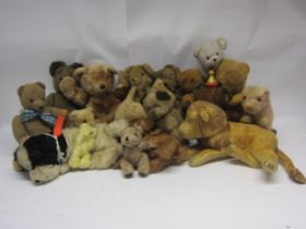 A collection of mid 20th Century and later teddy bears and soft toy animals including Pedigree