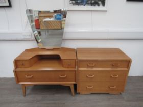 Stag Furniture - A Brandon Range light oak dressing table and chest of three drawers. Largest 91cm x