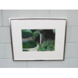 JOHN LANGTON (b.1932) A framed original monotype and pastel picture titled “Shady gate” signed