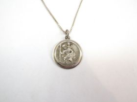 A Georg Jensen silver St Christopher medallion and chain