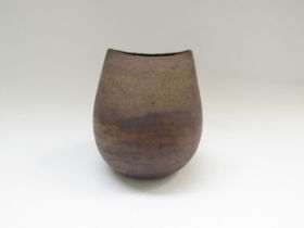 JOANNA CONSTANTINIDIS (1927 - 2000) Stoneware Studio Pottery vase with brown ash glaze, potters