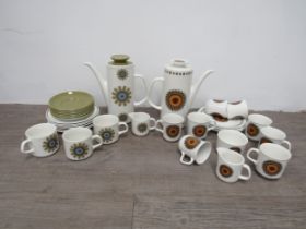 A collection of Meakin Pottery tea wares including Galaxy and Inca ranges.