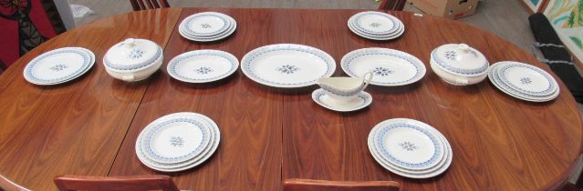 A Wedgwood Persephone pattern six place setting dinner service designed by Eric Ravilious,