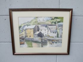 F.W. SEXTON (XX) A framed and glazed watercolour, Cornish harbour scene. Signed bottom right.