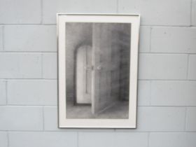 RUTH BEARDSWORTH (b.1943) A framed and glazed pencil drawing titled 'Interior'. Pencil signed and
