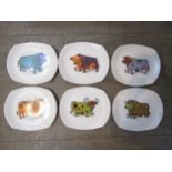 A set of six Beefeater plates by The English Ironstone Company Ltd. 28cm x 24cm each