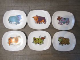 A set of six Beefeater plates by The English Ironstone Company Ltd. 28cm x 24cm each