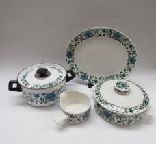 A collection of Midwinter 'Spanish Garden ' dinner wares by Jesse Tait, 2 x graduated meat plates, 2