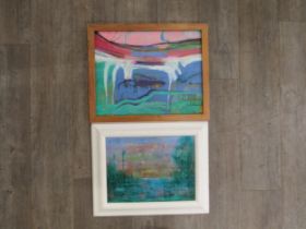 PAMELA GUILLE ARSA (XX) Two framed oil on canvas paintings, untitled and signed lower right and
