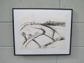 JULIAN DYSON (1936-2003) “Conn Bren” - framed original charcoal drawing, signed lower right. Image