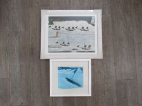 Two framed and glazed reproduction prints after works by Alfred Wallis.