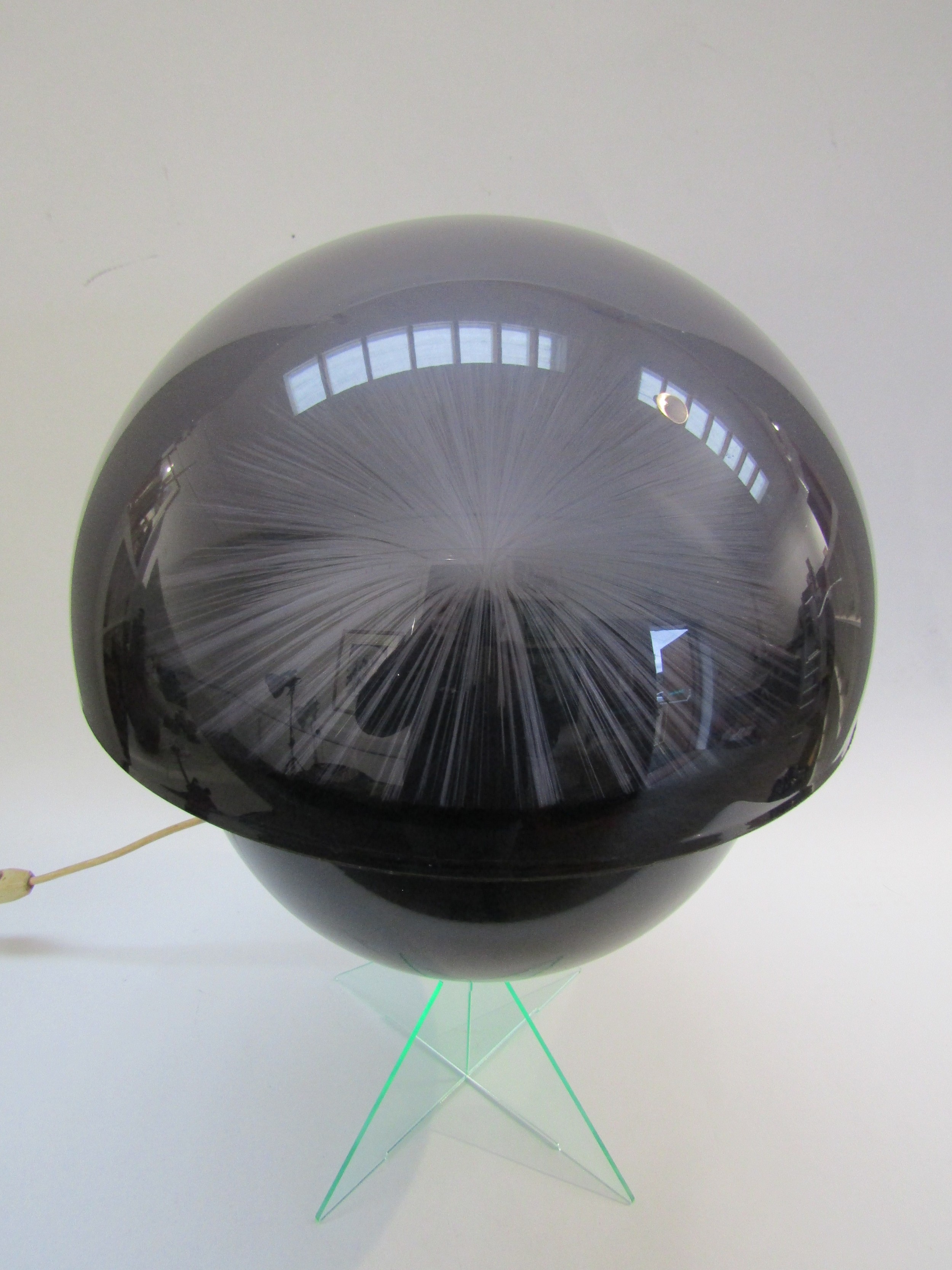 A 1970's Crestworthy Galaxy fibre optic lamp with smoked perspex dome shade and base and clear - Image 3 of 4