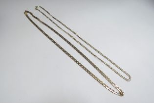 Two 9ct gold necklaces, 40cm long, 6.1g