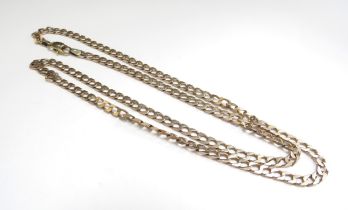 A 9ct gold flatlink necklace, 50cm long, 10g