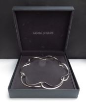 A Georg Jensen Infinity silver necklace designed by Regitze Overgaard #452, 39cm long, 85.5g, boxed
