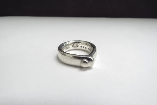 A Georg Jensen silver ring by Vivianna Torun Bulow-Hube #440. Size N, 12g