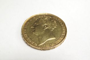An 1823 George IV gold double sovereign/£2 coin