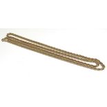 A 9ct gold rope twist necklace, 78cm long, 12.4g