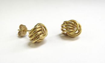 A pair of 18ct gold earrings, 4.3g