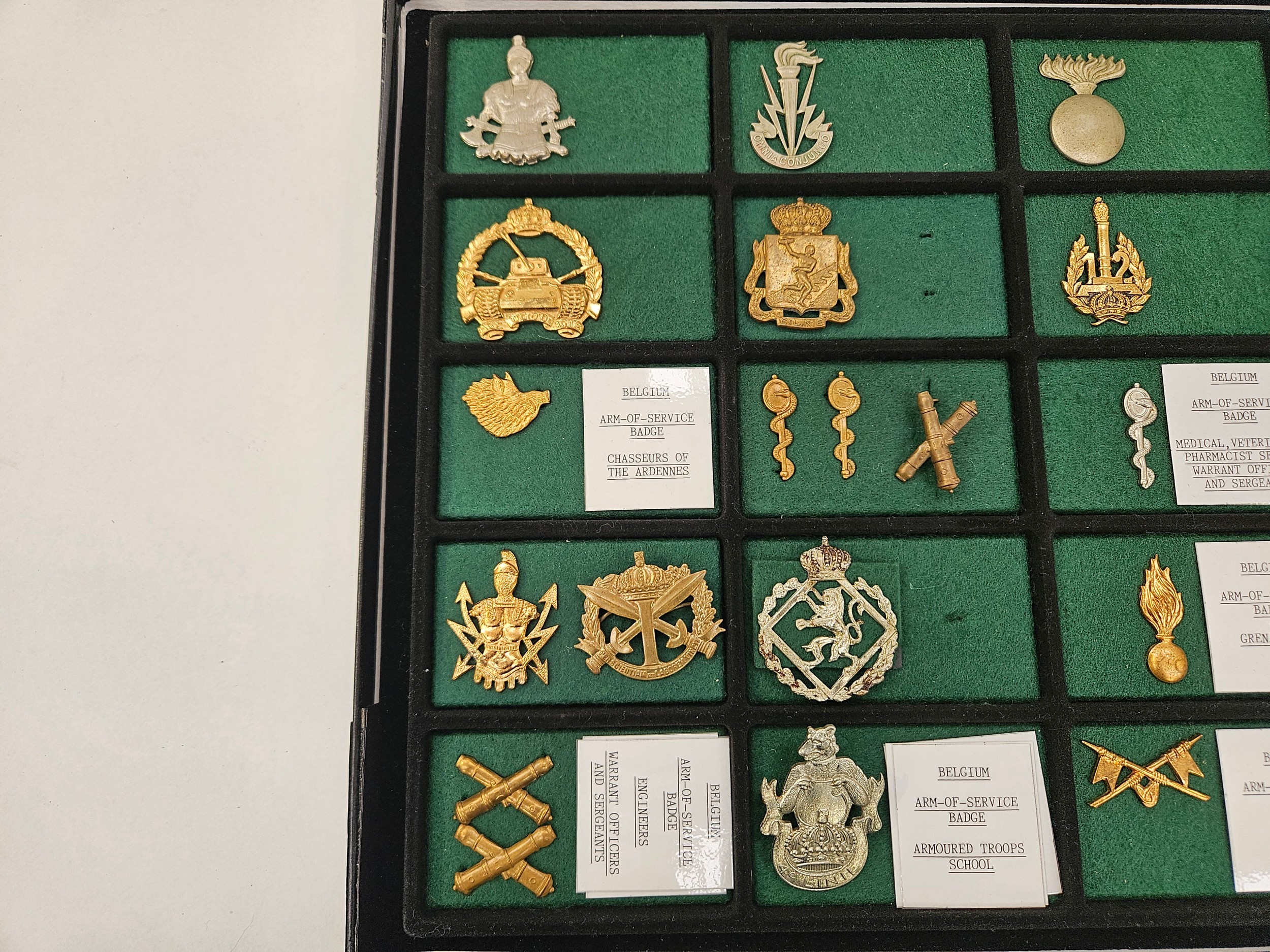 A case of mixed military badges, mainly Belgian - Image 2 of 3