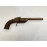 A 19th Century percussion six-shot pepperbox revolver stamped “IMPROVED REVOLVER” to top facet of