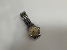 A WWII era Longines sei tacche steel cased wristwatch