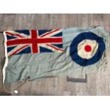 A WWII RAF flag reputedly removed from RAF St. Mawgan (now Newquay Airport) in 1945. Worn with