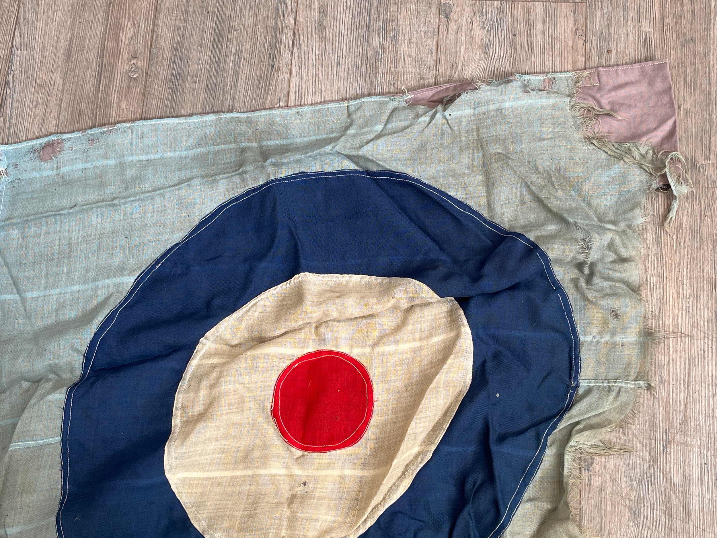 A WWII RAF flag reputedly removed from RAF St. Mawgan (now Newquay Airport) in 1945. Worn with - Image 2 of 4