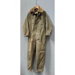 A WWII British RAF Air Ministry Sidcot flying suit outer, size 4, with fur collar ref. 3626 to label