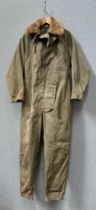 A WWII British RAF Air Ministry Sidcot flying suit outer, size 4, with fur collar ref. 3626 to label