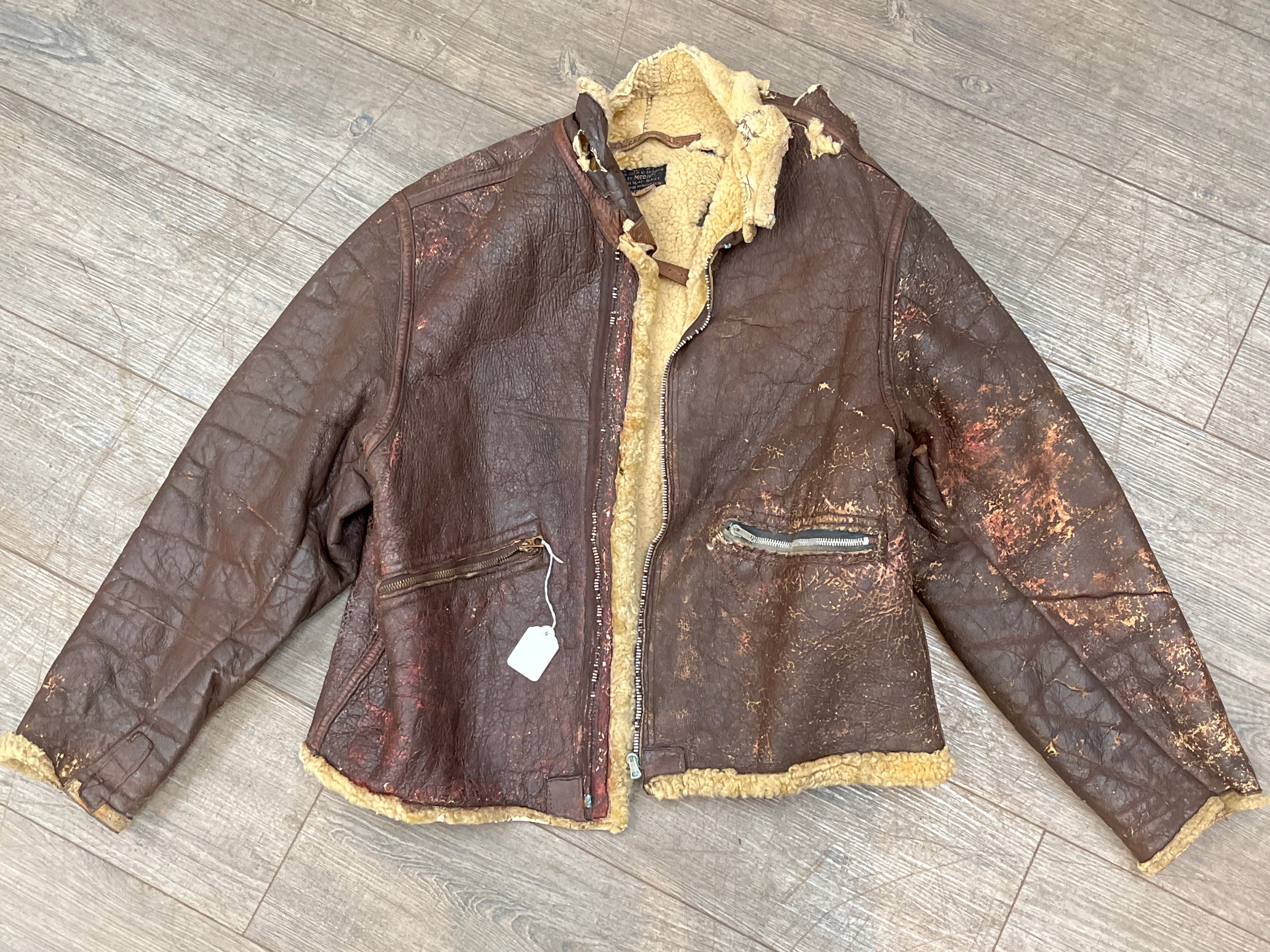 A USAAF D1 Mechanics jacket and trousers, named to an inside pocket Signaller R G Dunham 11097582,