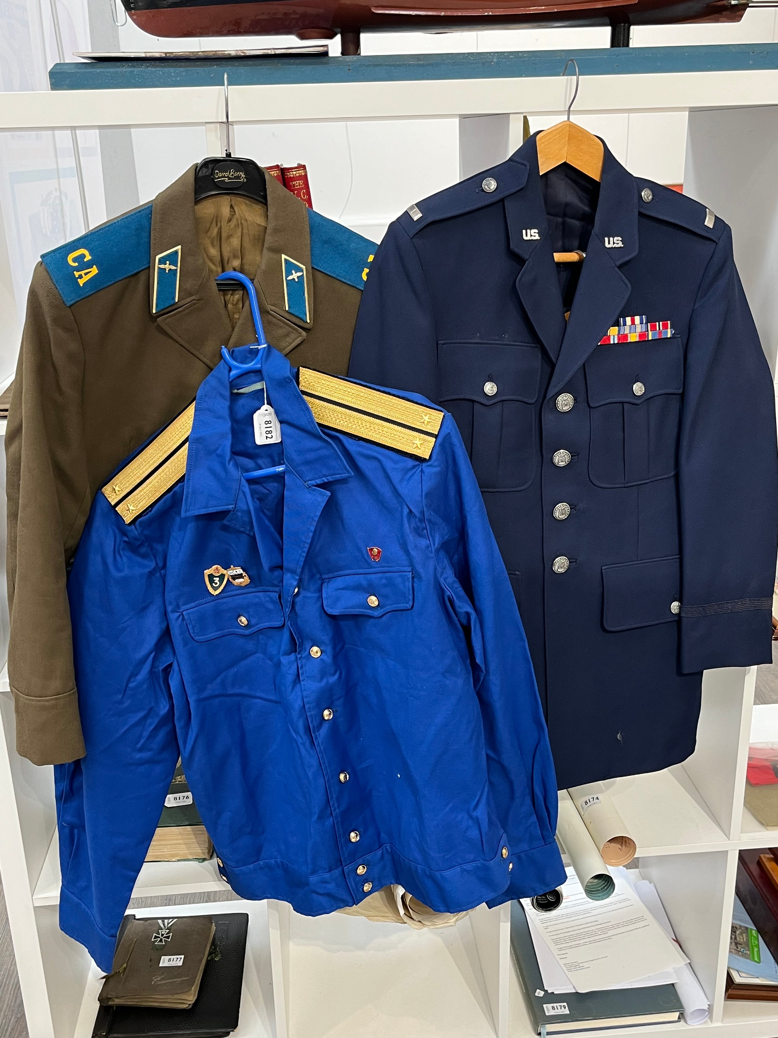 A quantity of various Russian USSR Soviet uniform including Air Force, together with a US jacket and - Image 2 of 2