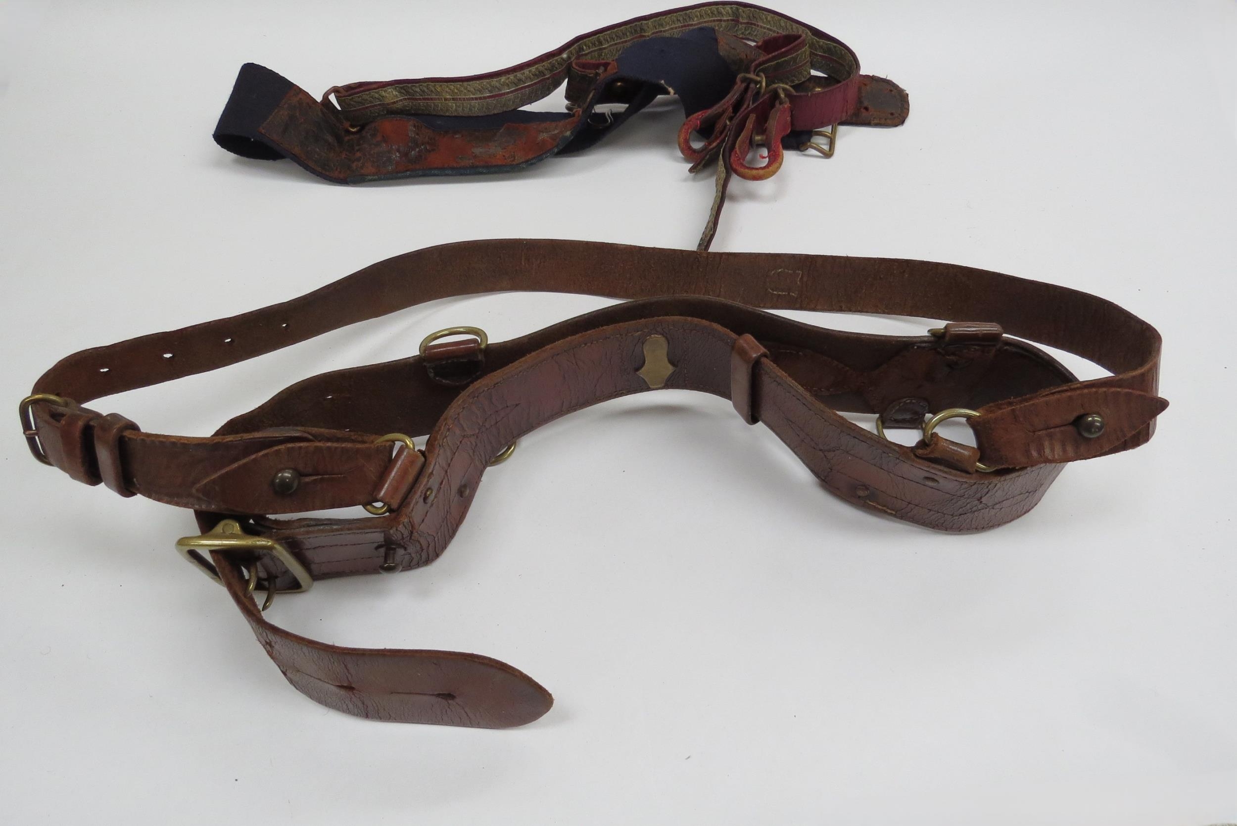 An Edwardian officer's sword belt with officer's Sam Browne belt with cross strap - Image 3 of 3