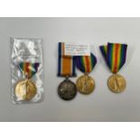 A WWI pair of medals named to DM2-179731 PTE. C.G. BAYLIS A.S.C., together with two Victory medals