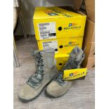 Three pairs of USAF current issue waterproof Assault flight boots size 8R, 8W and 8R