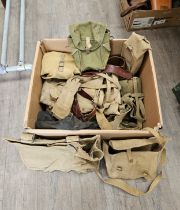 A quantity of webbing including pouches and cases including 1950's