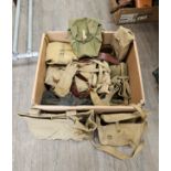 A quantity of webbing including pouches and cases including 1950's