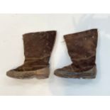 A pair of WWII British RAF flying boots, black suede, a/f
