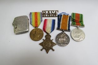 A WWI trio of medals, the star and war medal named to T-24444 DVR. H.A. MEARS A.S.C., the Victory
