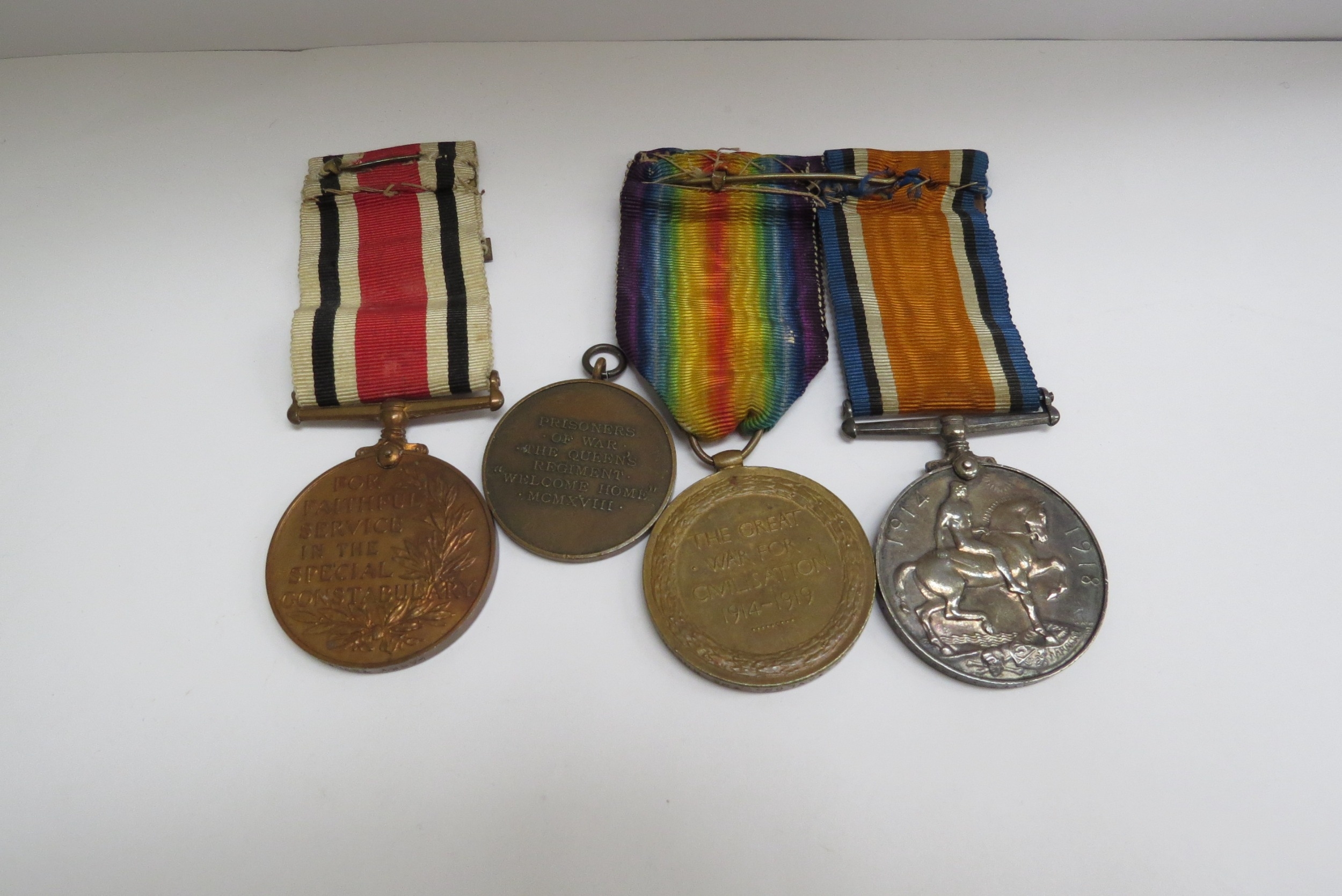 A pair of WWI medals named to G-21337 PTE. G.H. TAYLOR THE QUEEN'S together with a Special - Image 2 of 3