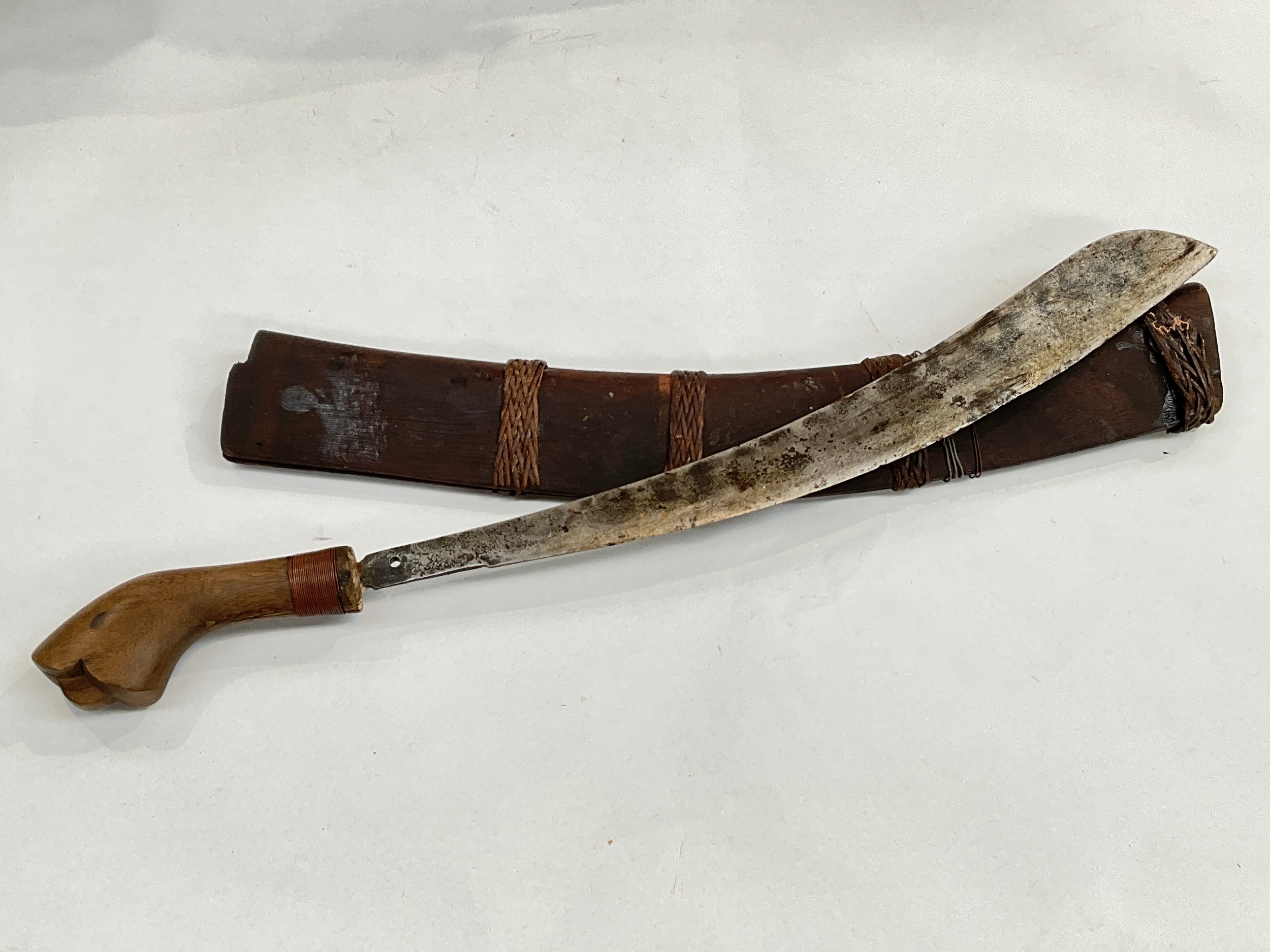 A Borneo machete and a Brunei Emergency 1962 book (2)