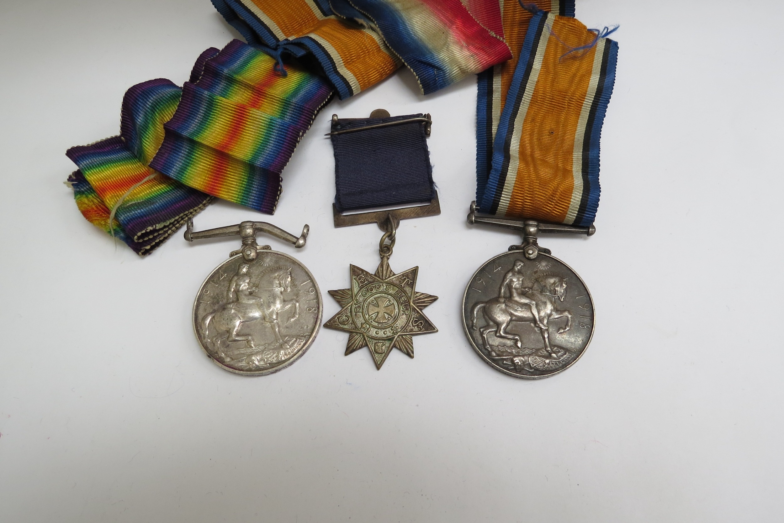 Two WWI War Medals named to S-327642 CPL. F.W. MEREDITH A.S.C. and 3975 PTE. H.H.L. PLANNER 21-