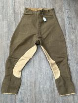 A pair of WWII British Service Dress Pantaloons for Motor Cyclists, size no. 13 with date June 1945