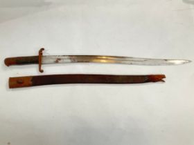 A Victorian 1856 pattern 'Yataghan' bayonet, scabbard missing end cap
