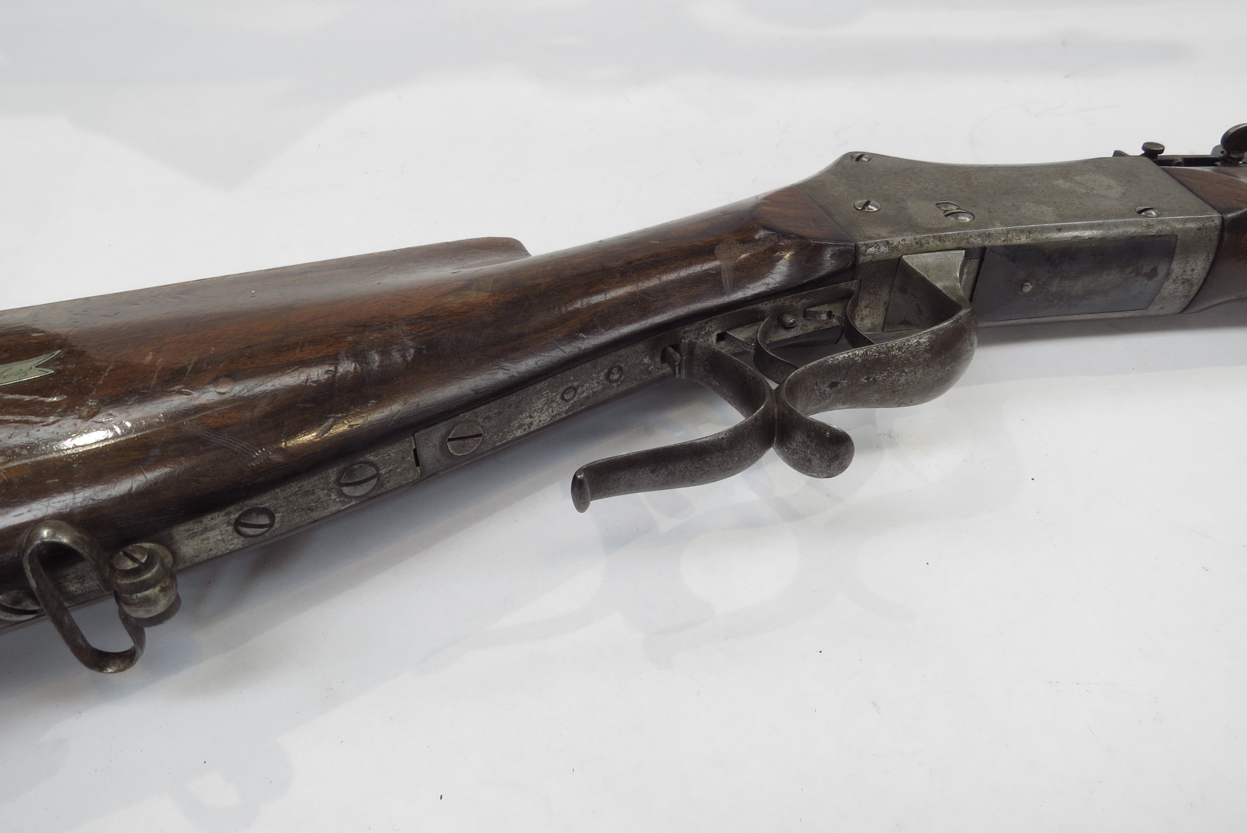 A late 19th Century Swiss Martini action obsolete calibre 7.5 x 53 rimless cartridge target rifle, - Image 4 of 8