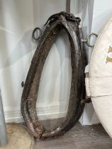 A WWI mule's collar reputedly found in a barn near the Ypres battlefield